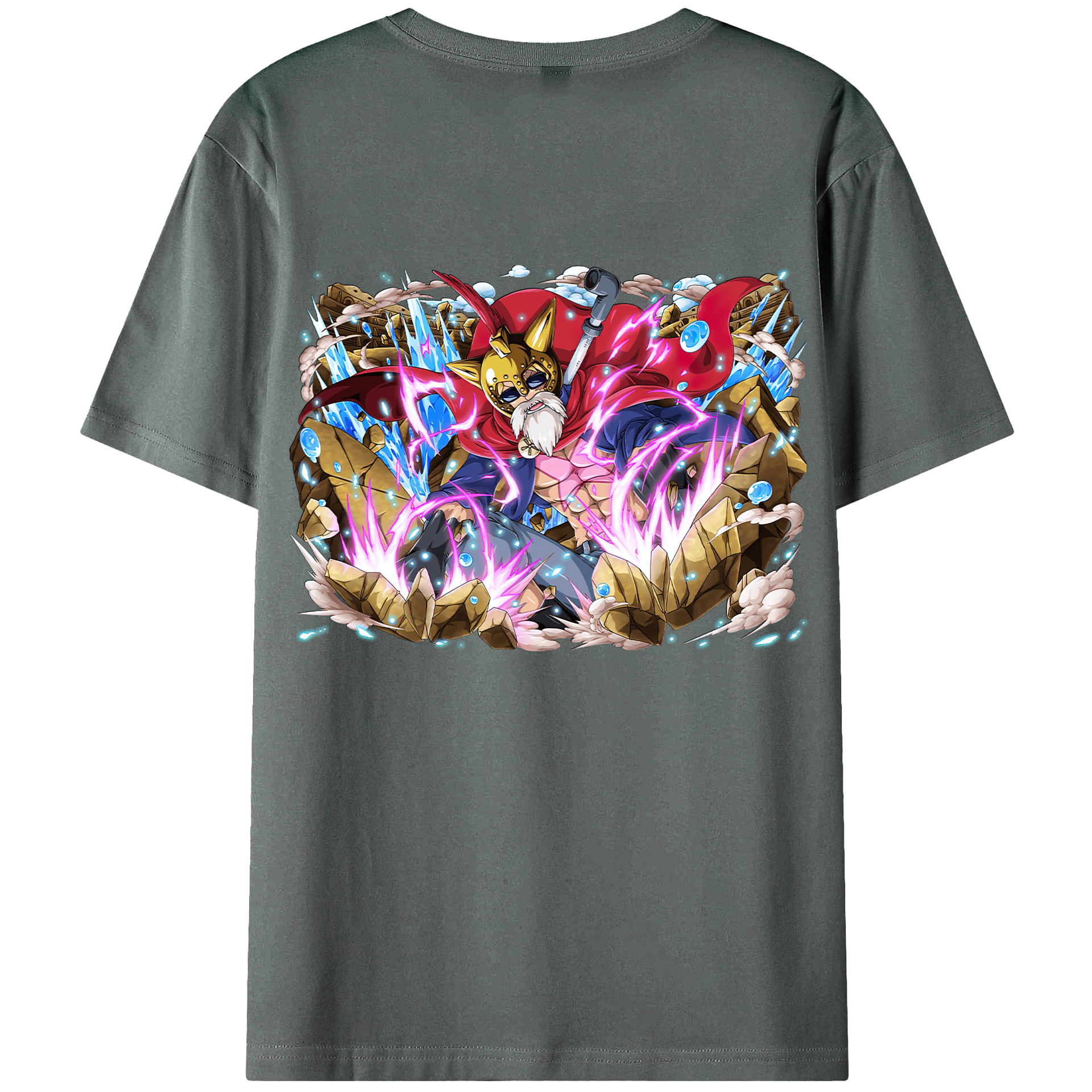 ワンピース モンキー・D・ルフィ ONE PIECE Monkey D. Luffy 綿100％ メンズ半袖Tシャツ（バックプリント） 通気性
